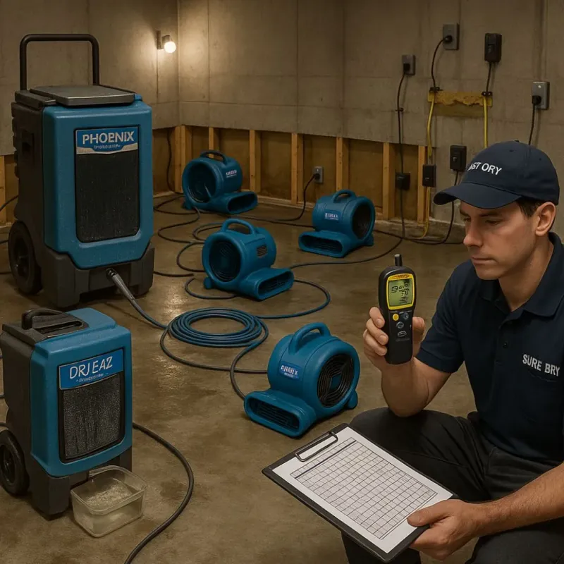 Structural Drying and Dehumidification process in West Chatham, MA